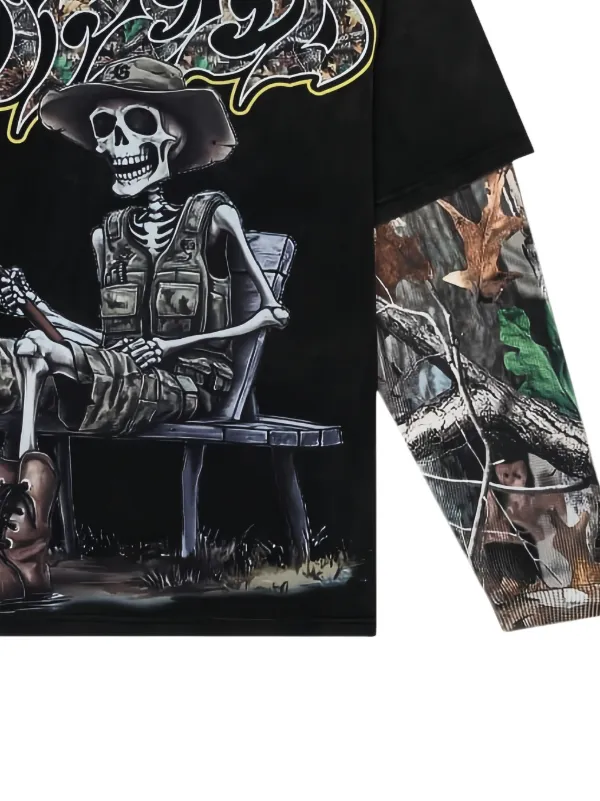 GODSPEED Gone Fishing Layered T-shirt | 黑色| FARFETCH CN