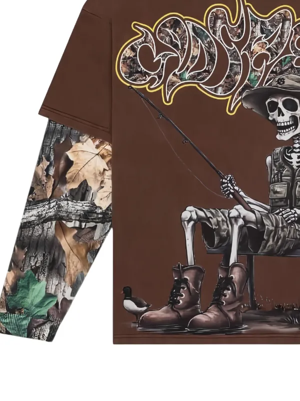 GODSPEED Gone Fishing Layered T-shirt | Brown | FARFETCH
