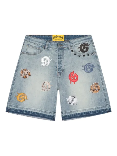 GODSPEED Infinity embellished denim shorts