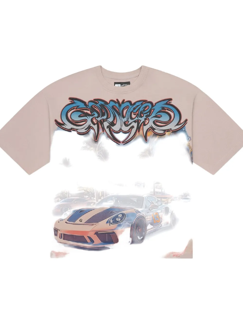 GODSPEED Car Meet Miami graphic-print T-shirt - Beige