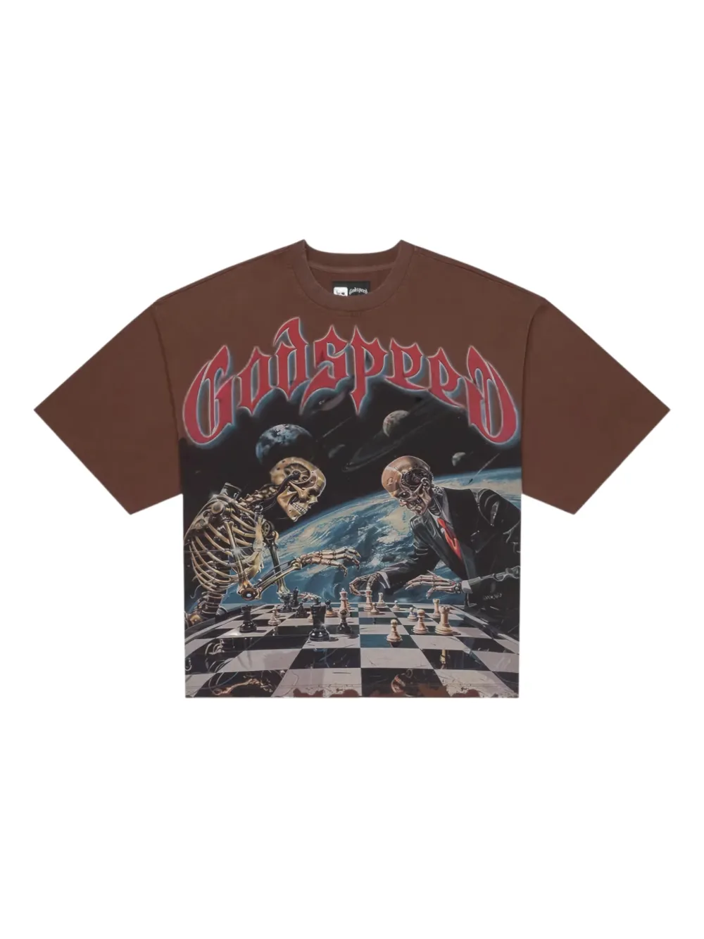 GODSPEED Checkmate graphic-print T-shirt | marrón | Image 1
