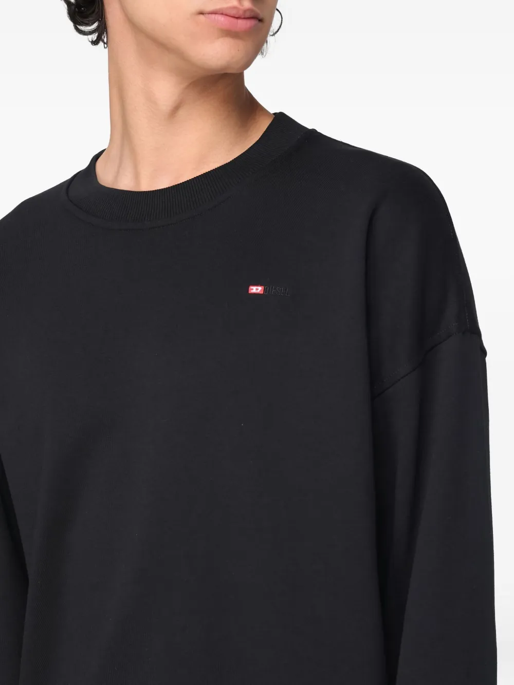 Diesel Logo-embroidered Sweatshirt In Black
