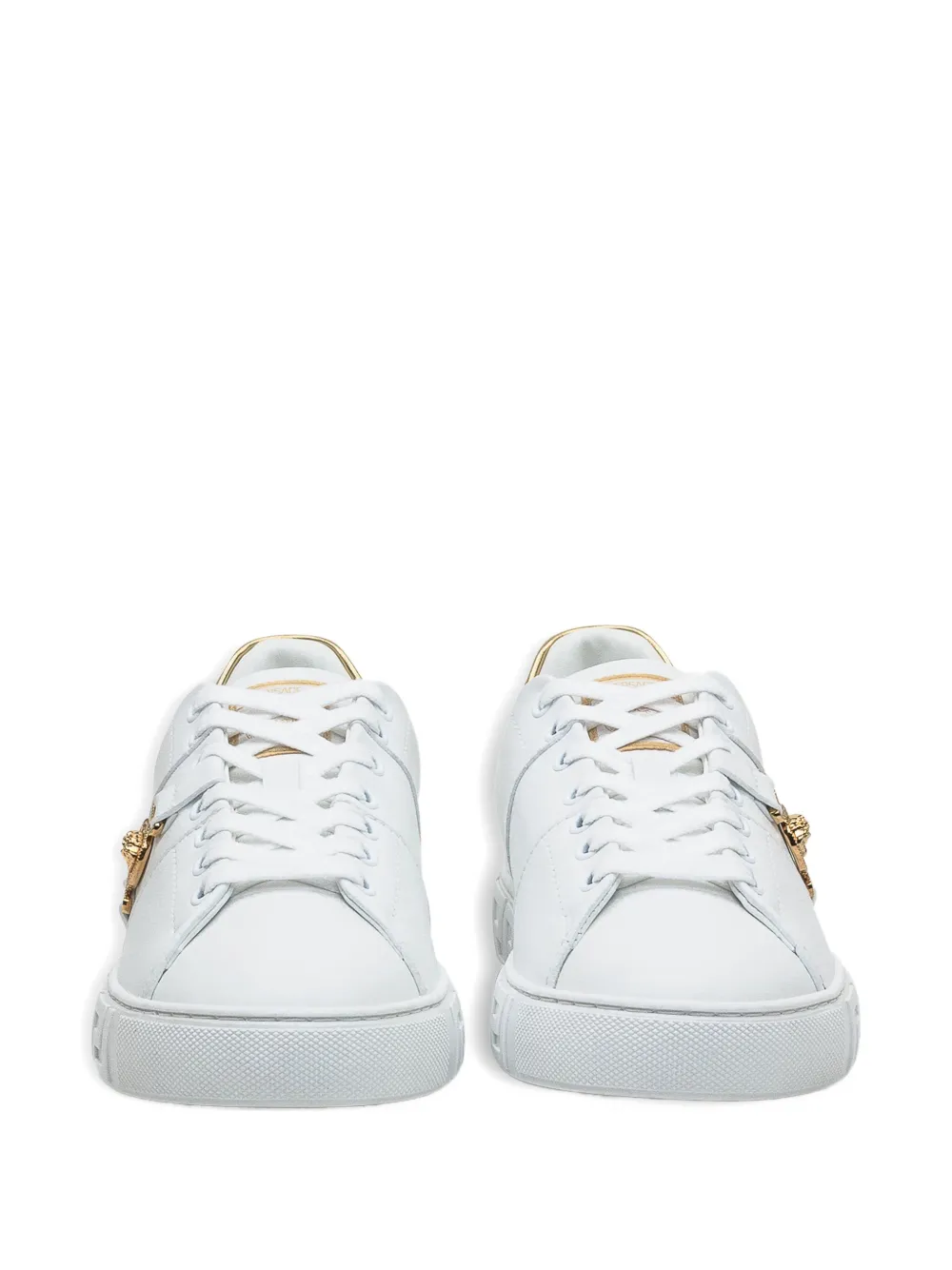 Versace Greek-key Emblem Sneakers In White