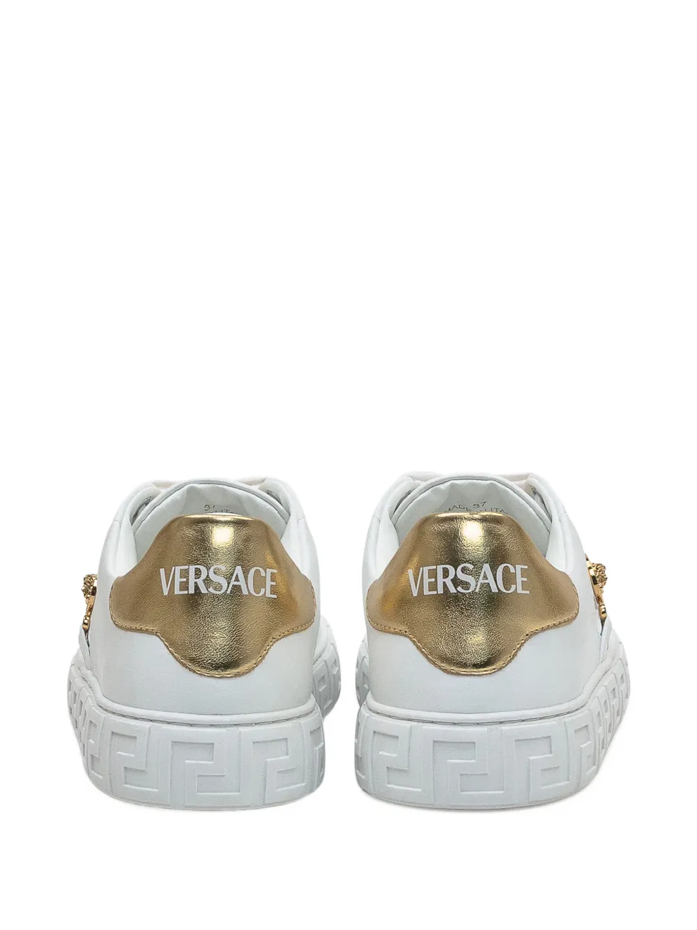 Versace Greek-key Emblem Sneakers In White