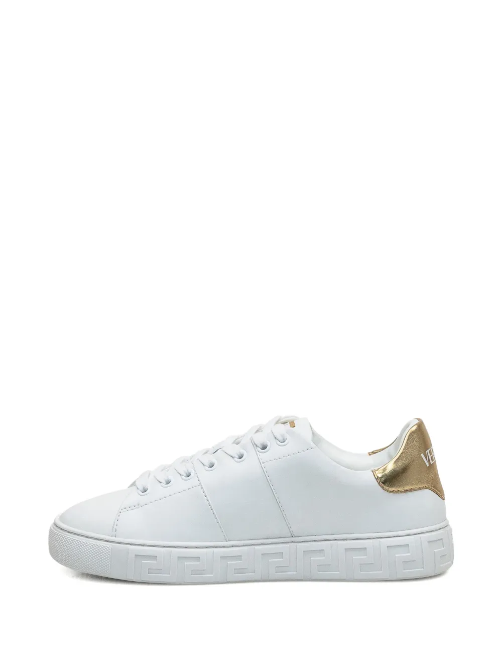 Versace Greek-key Emblem Sneakers In White
