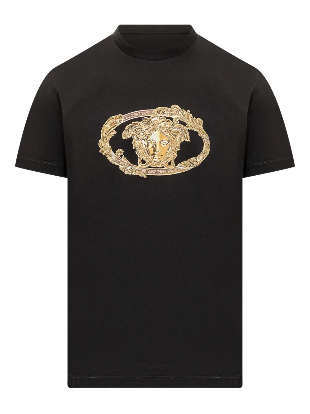 Versace Medusa-embellished T-shirt Zwart