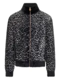 Versace leopard-pattern zip-up sweatshirt - Grey