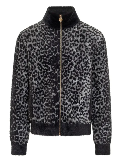 Versace leopard-pattern zip-up sweatshirt