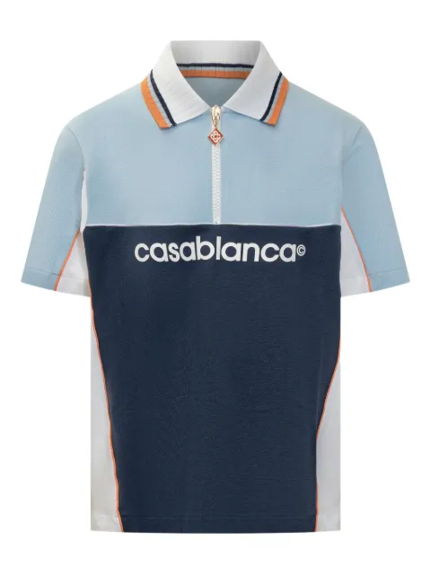 Casablanca colour-block zip-neck polo shirt