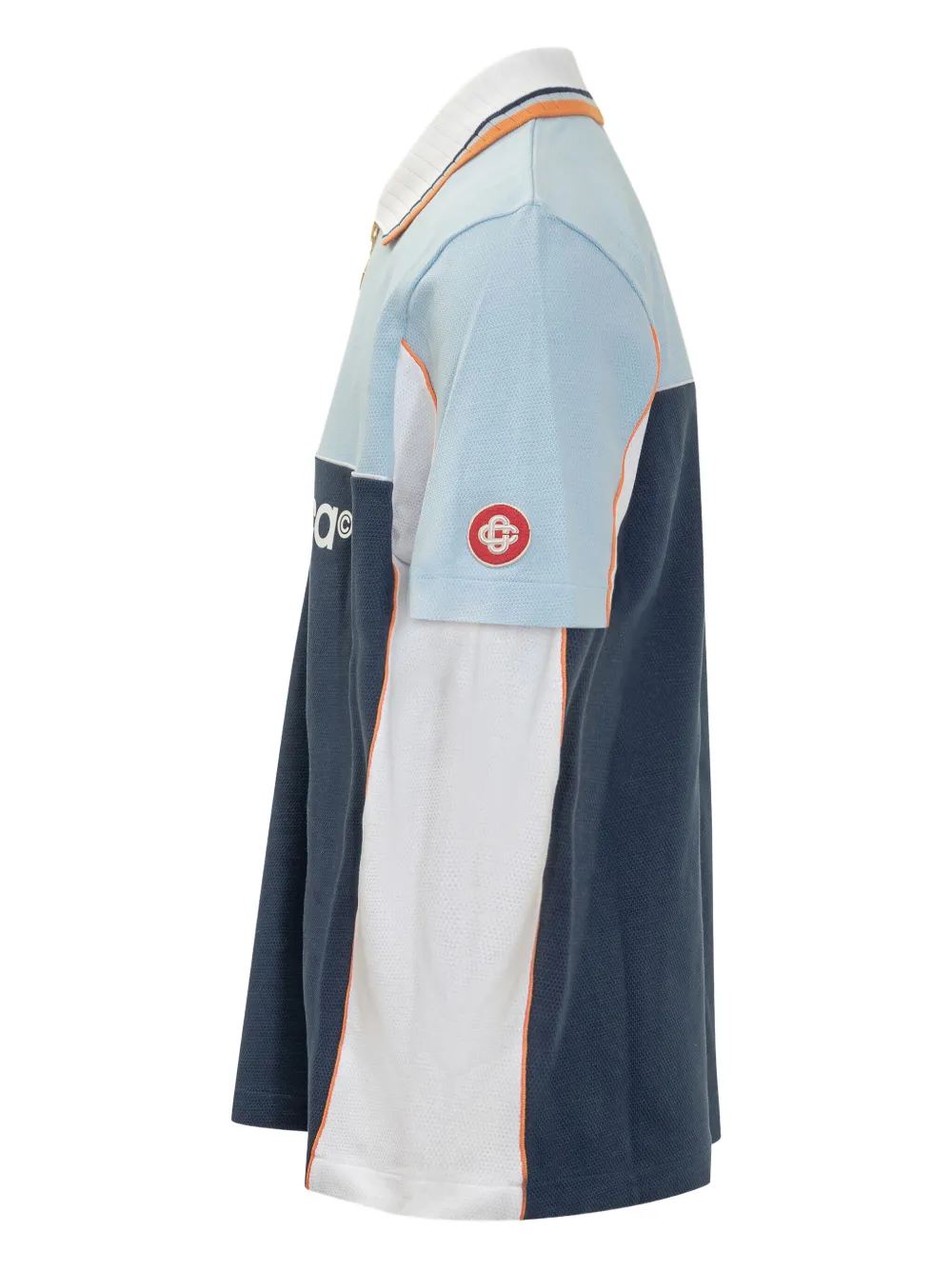 Casablanca Poloshirt met colourblocking en rits Blauw