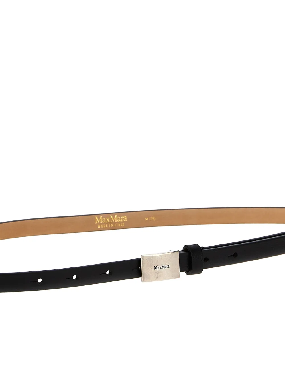Max Mara plate leather belt - Zwart