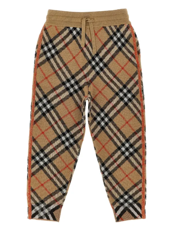 Burberry Kids チェック ジョガーパンツ | ブラウン | FARFETCH JP