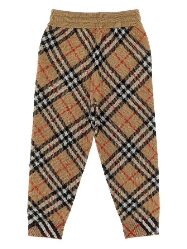 Burberry Kids チェック ジョガーパンツ | ブラウン | FARFETCH JP