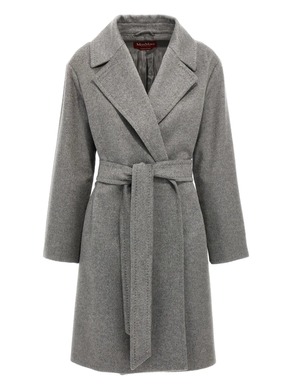 Max Mara belted cashmere coat Grijs