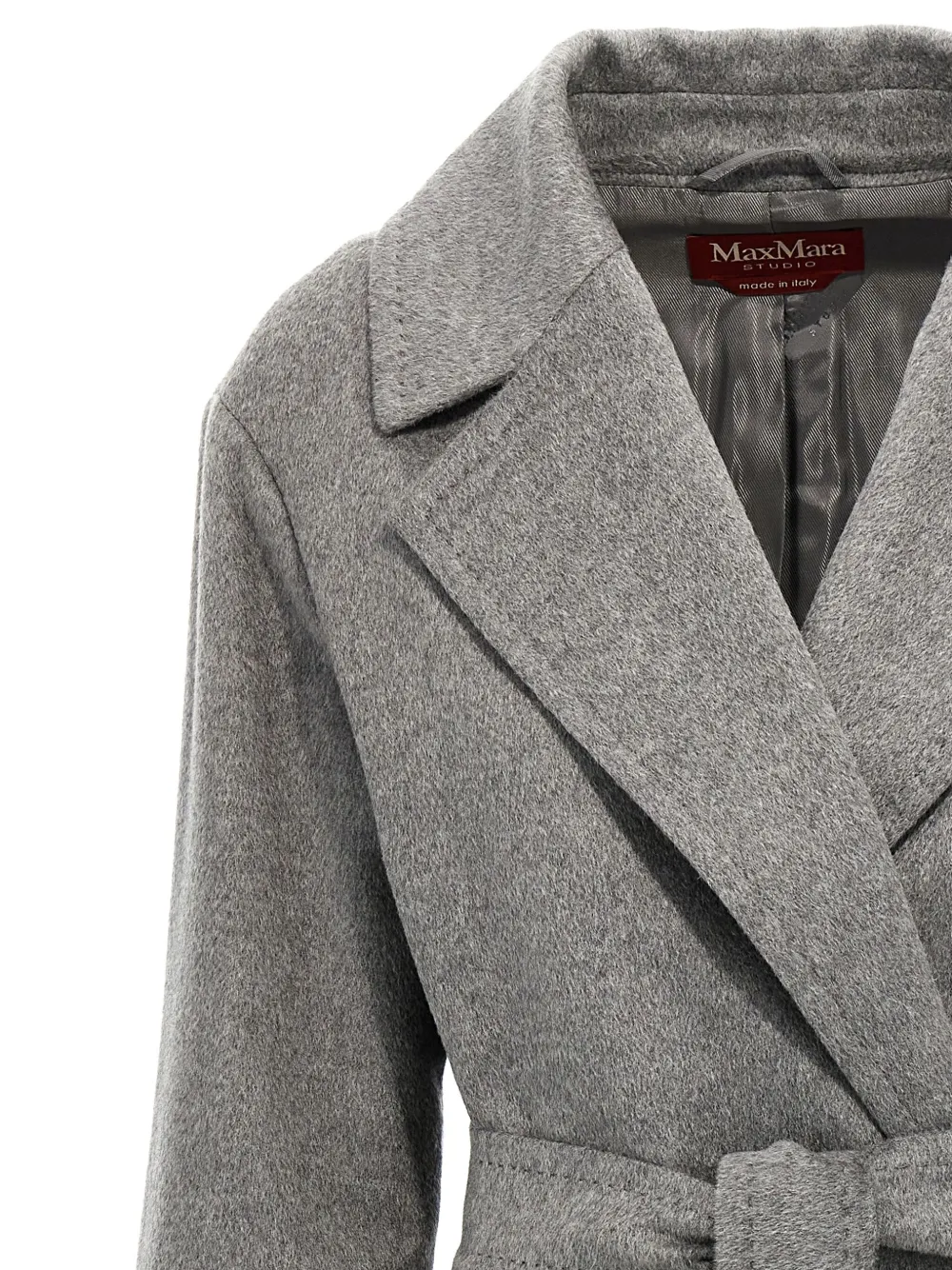 Max Mara belted cashmere coat Grijs