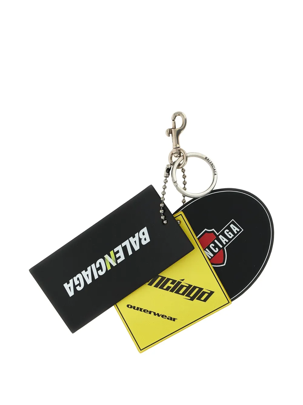 Balenciaga three-tag keyring Zwart