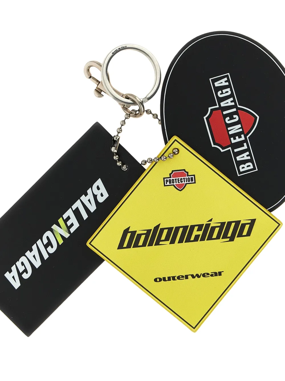 Balenciaga three-tag keyring Zwart