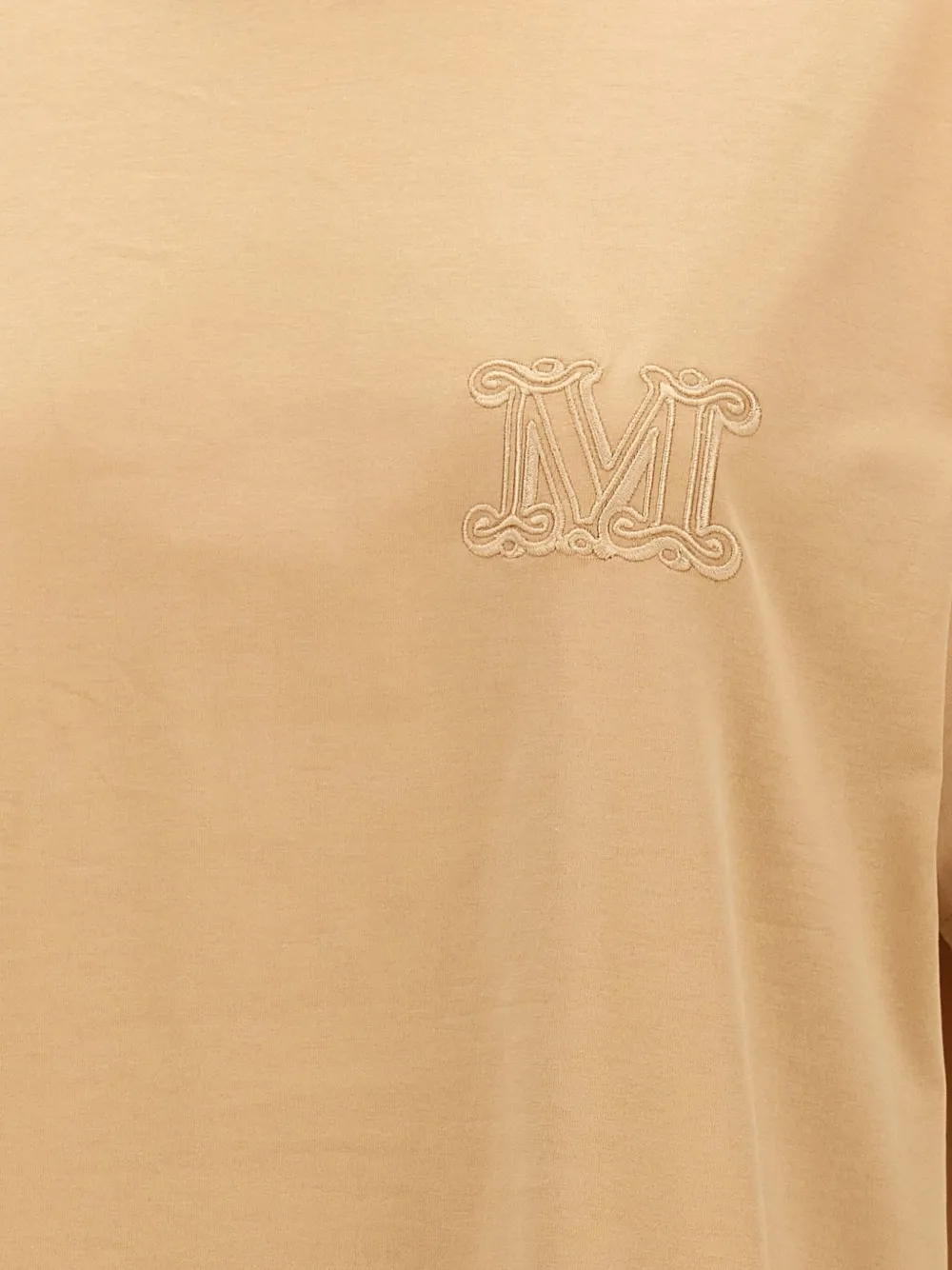 Max Mara logo-embroidered crew-neck T-shirt Beige
