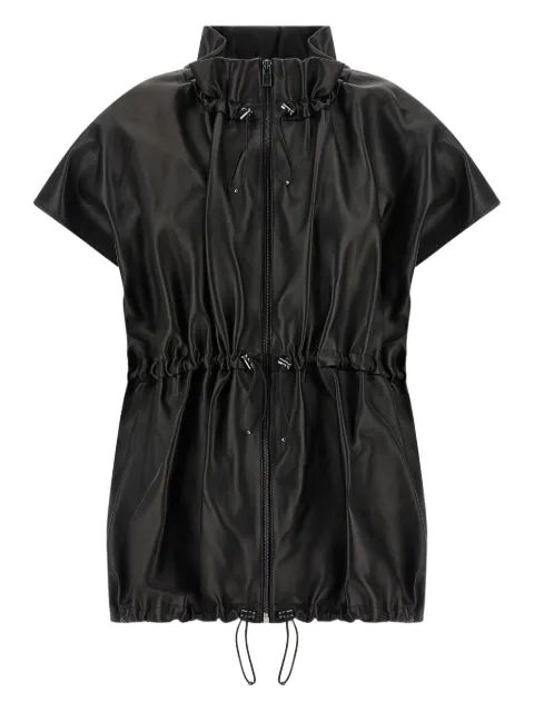 Magda Butrym ruffled high-neck leather jacket