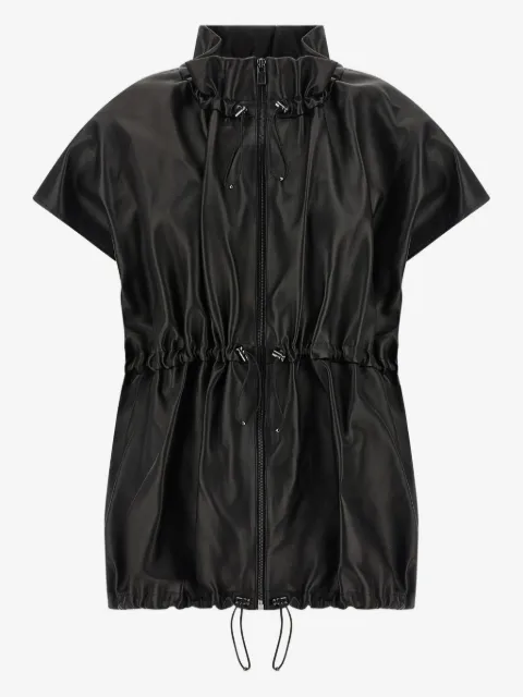 Magda Butrym ruffled high-neck leather jacket
