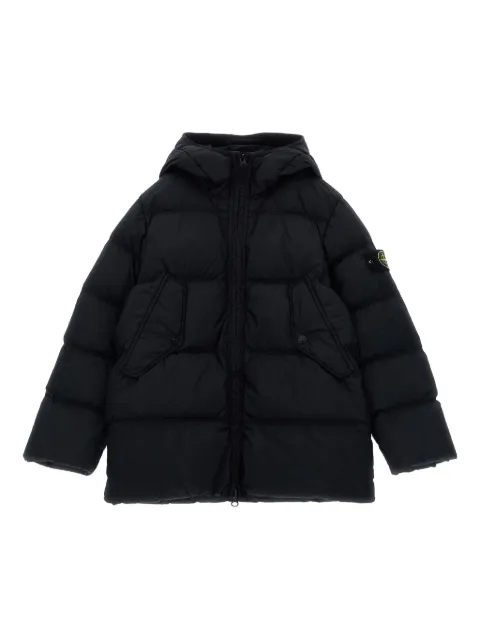 Stone Island Junior quilted hooded jacket