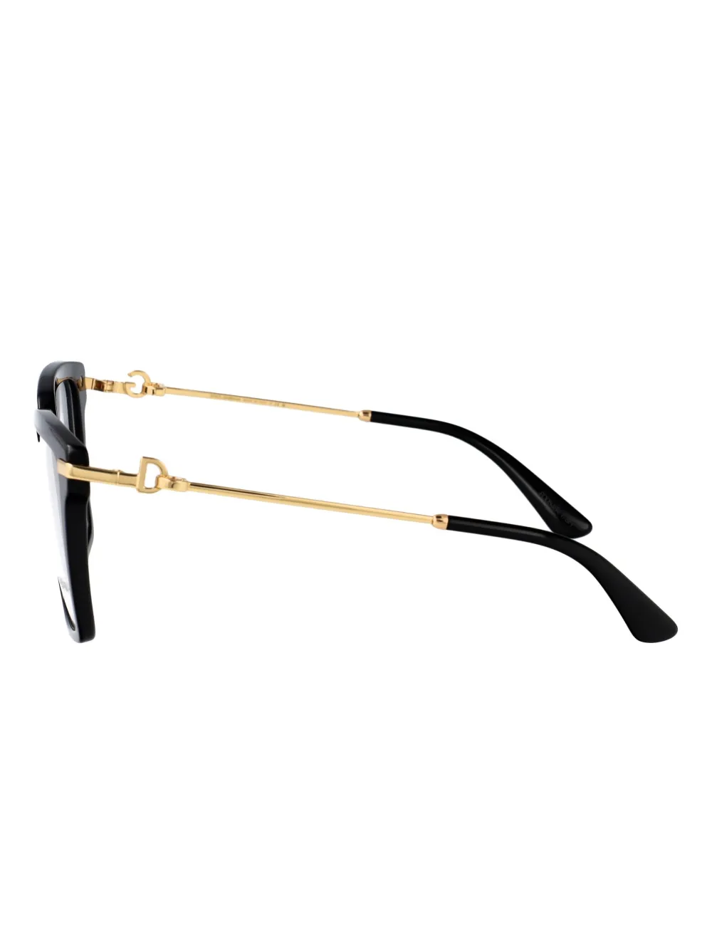 Dolce & Gabbana Eyewear gold-detail square glasses Zwart