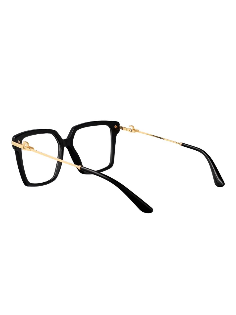 Dolce & Gabbana Eyewear gold-detail square glasses Zwart