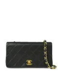 CHANEL Pre-Owned 1990 quilted lambskin chain shoulder bag - Black