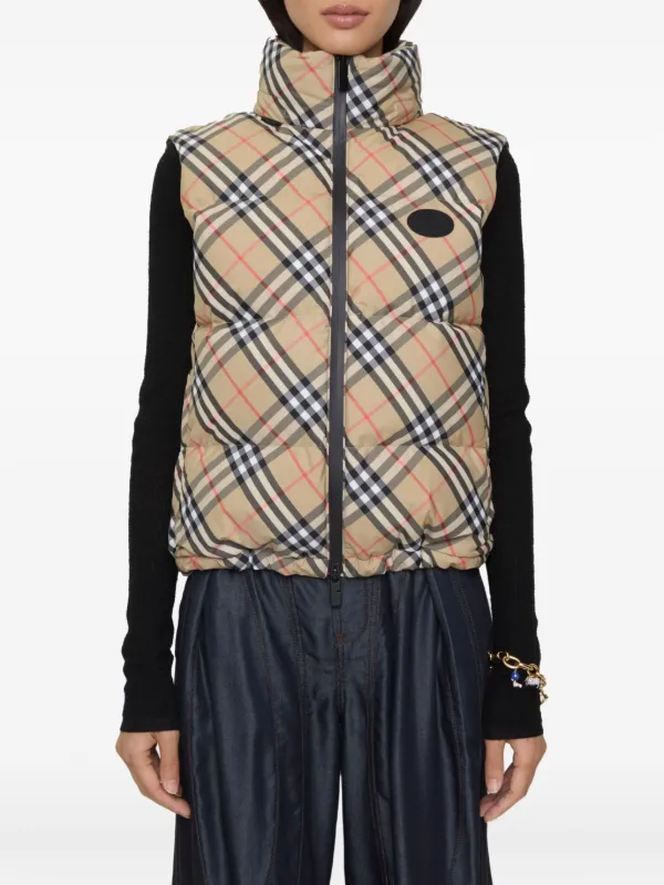 Burberry Colete Matelassê Xadrez | Neutro | FARFETCH BR