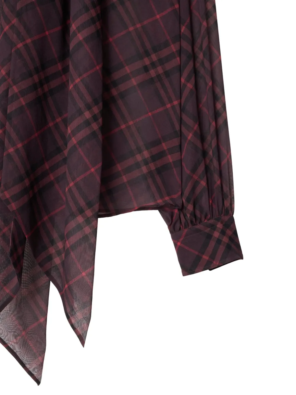 Burberry Check-pattern Blouse In Burgundy