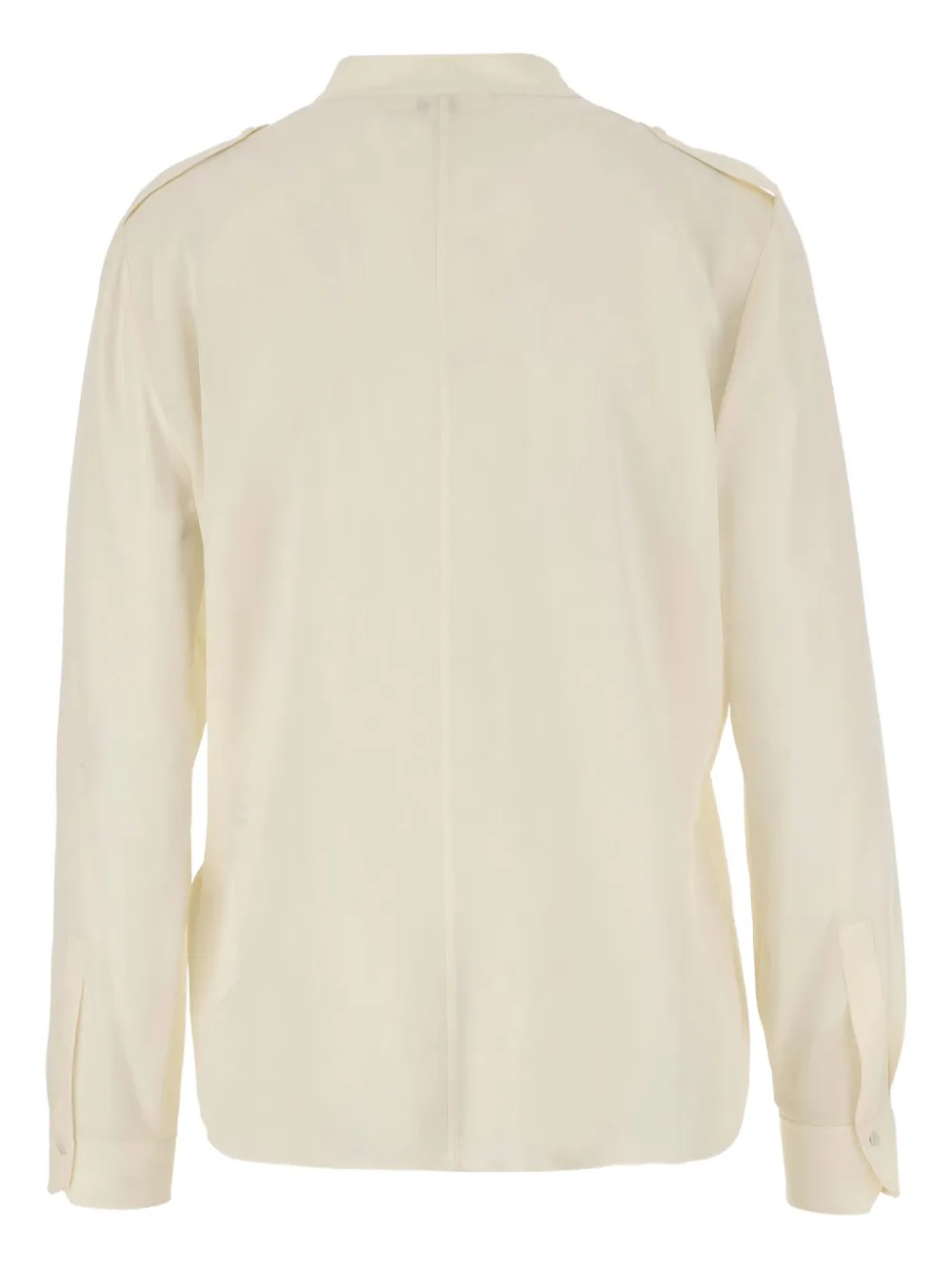 Chloé mandarin-collar silk shirt - Beige