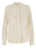 Chloé mandarin-collar silk shirt - Neutrals