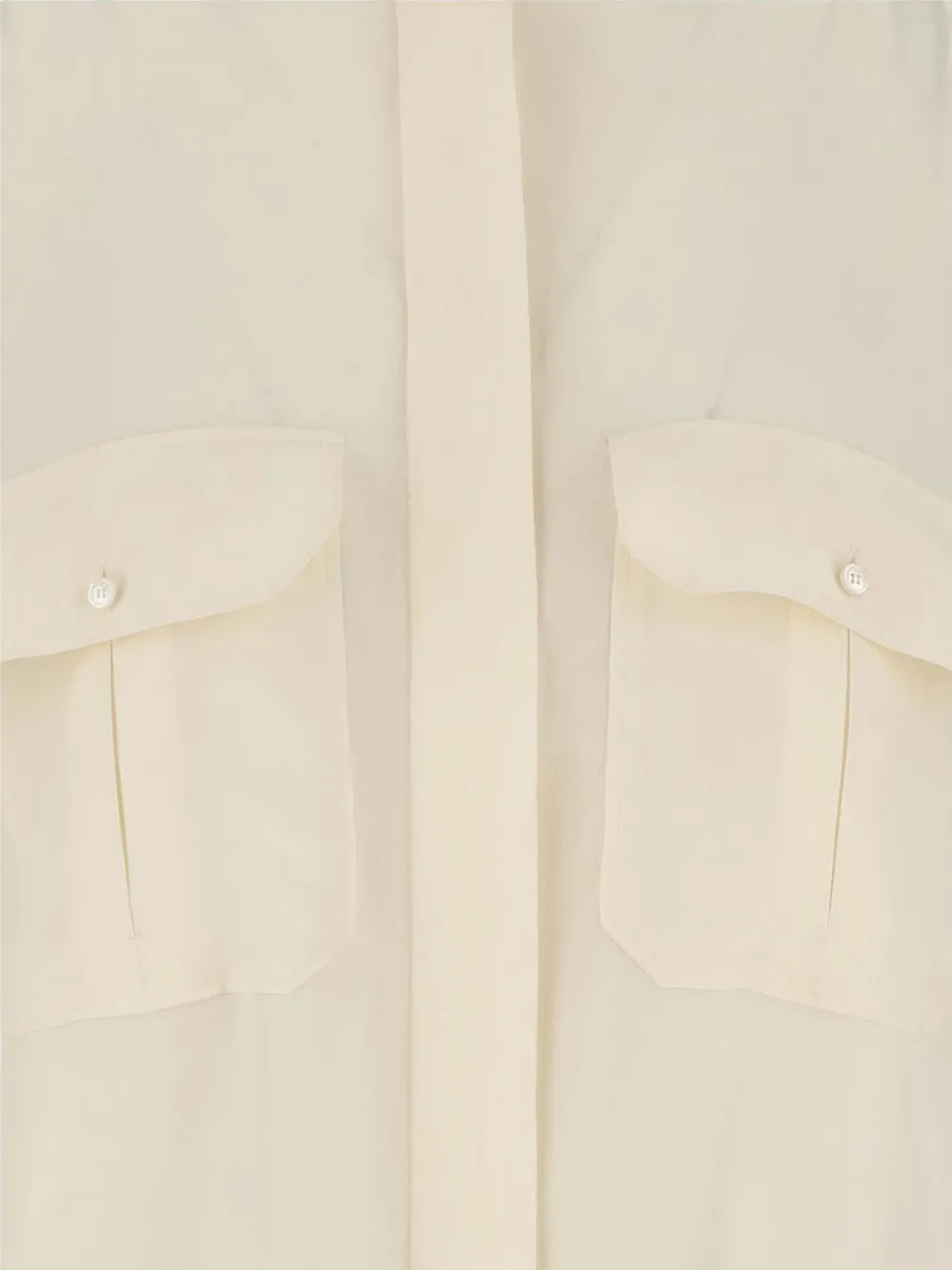 Chloé Zijden blouse met ronde opstaande kraag Beige