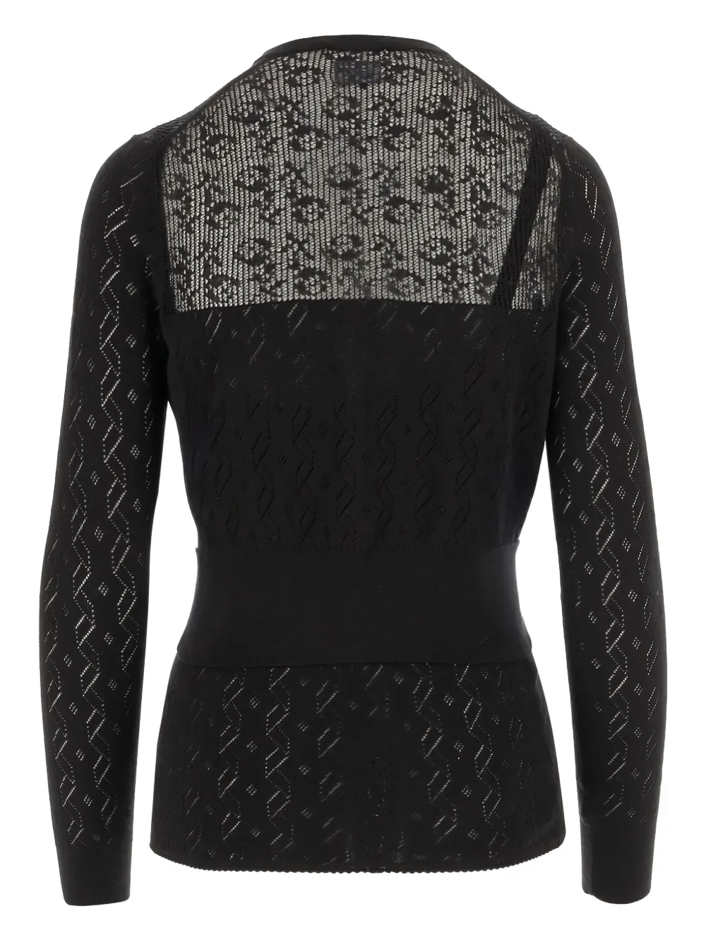 Chloé Transparent Design Cotton Sweater With Front Button Closure In Black