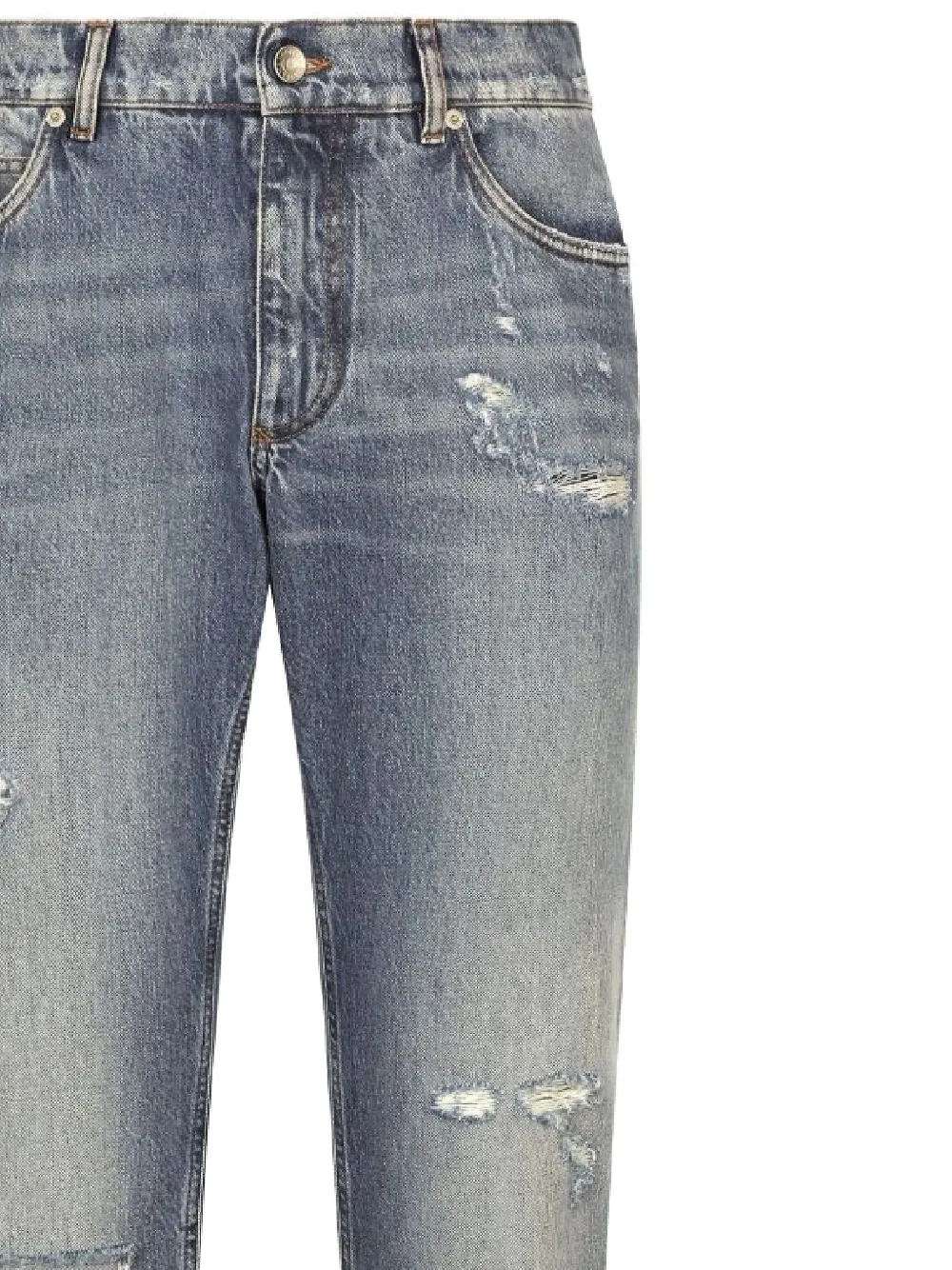 Dolce & Gabbana Jeans met gerafeld logoplakkaat Blauw