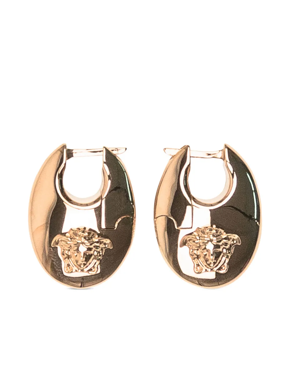 Versace Medusa Oval-frame Earrings In Gold