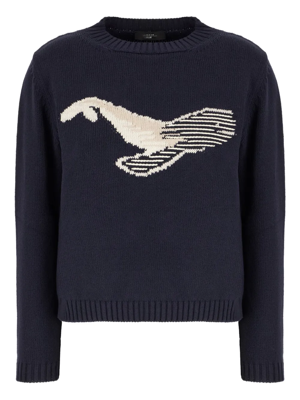 Weekend Max Mara Nespola whale-embroidered crew-neck sweater | Blue | Image 1