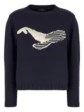 Weekend Max Mara Nespola whale-embroidered crew-neck sweater - Blue