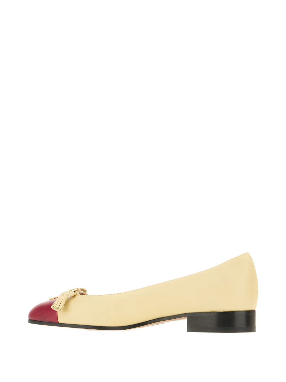 Valentino Garavani tassel-embellished leather ballerina flats Neutrals