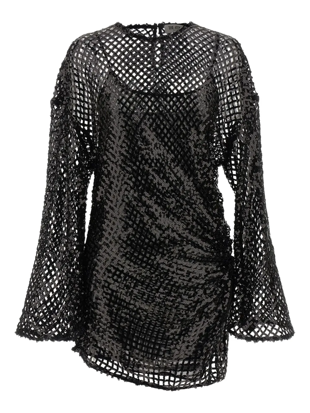 sequinned-mesh mini dress