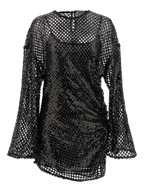 The Attico sequinned-mesh mini dress
