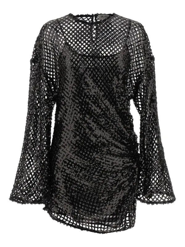 slim fit dress slacks Flared Sleeve Flower Mesh Mini Dress  CHICIDA