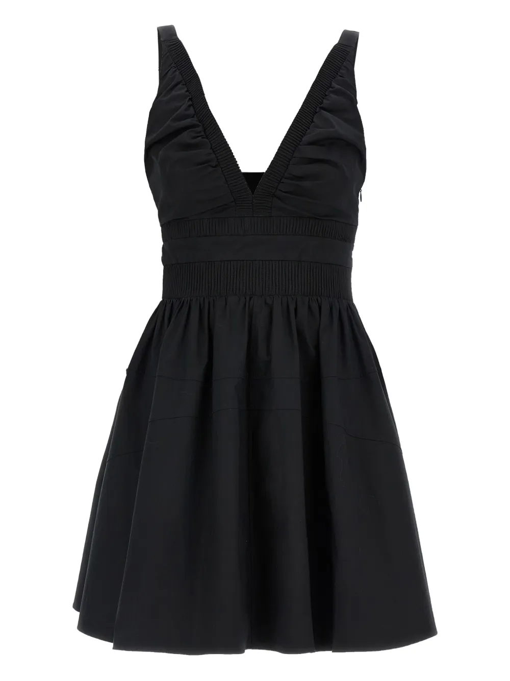 ribbed V-neck mini day dress