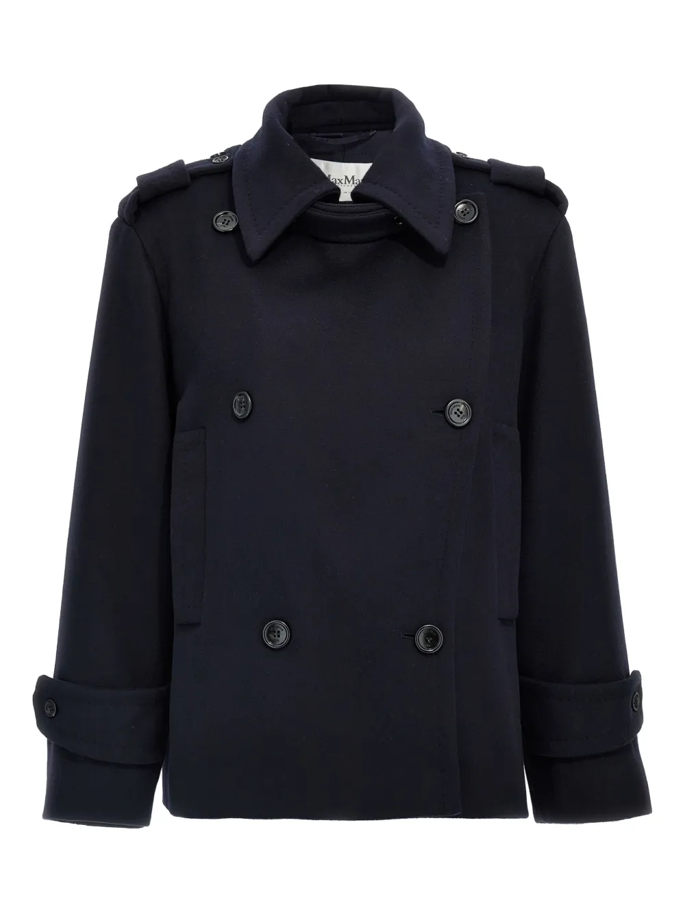 Max Mara double-breasted long-sleeves jacket Blauw