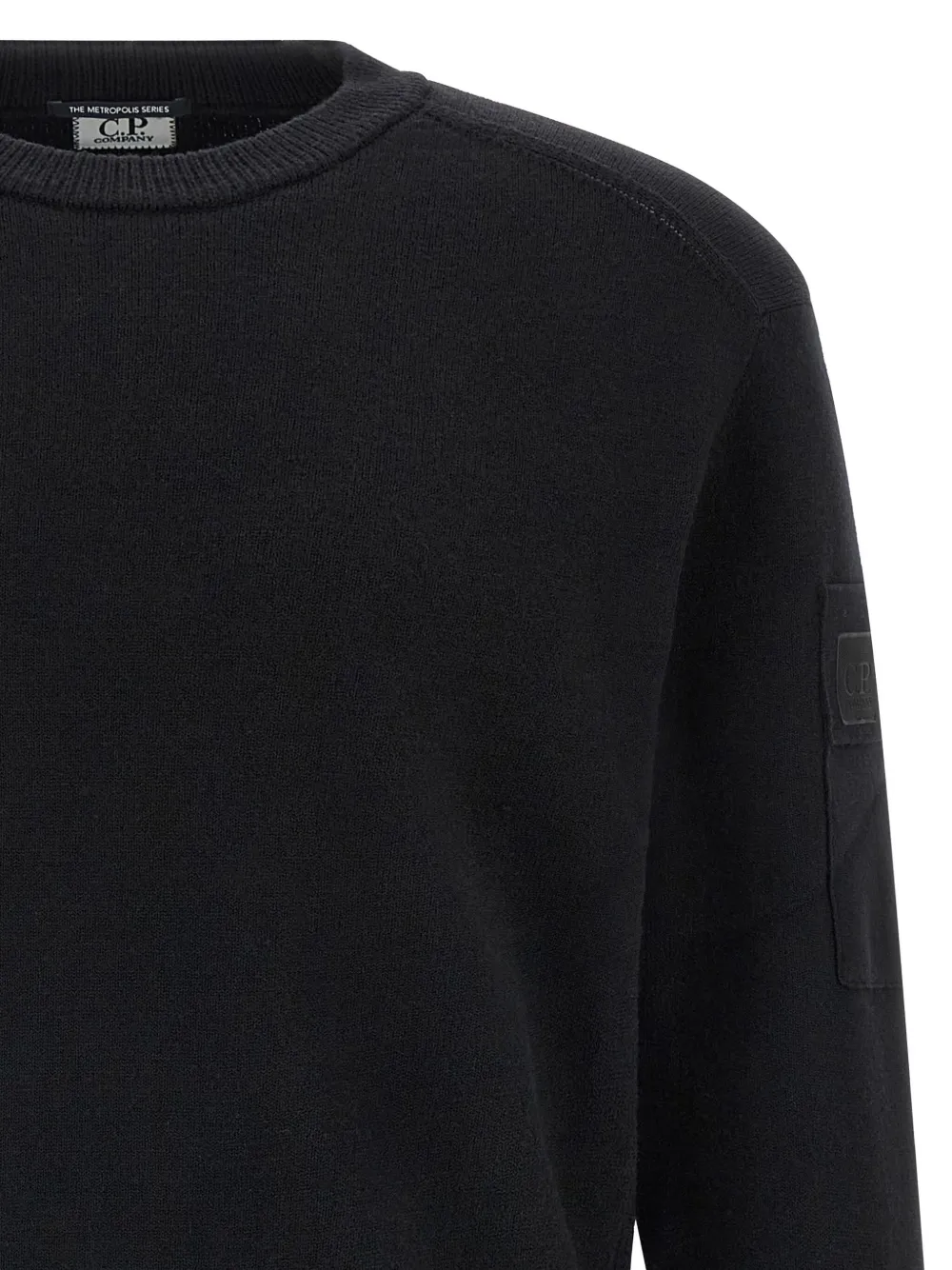 C.P. Company logo-patch crewneck sweater Zwart