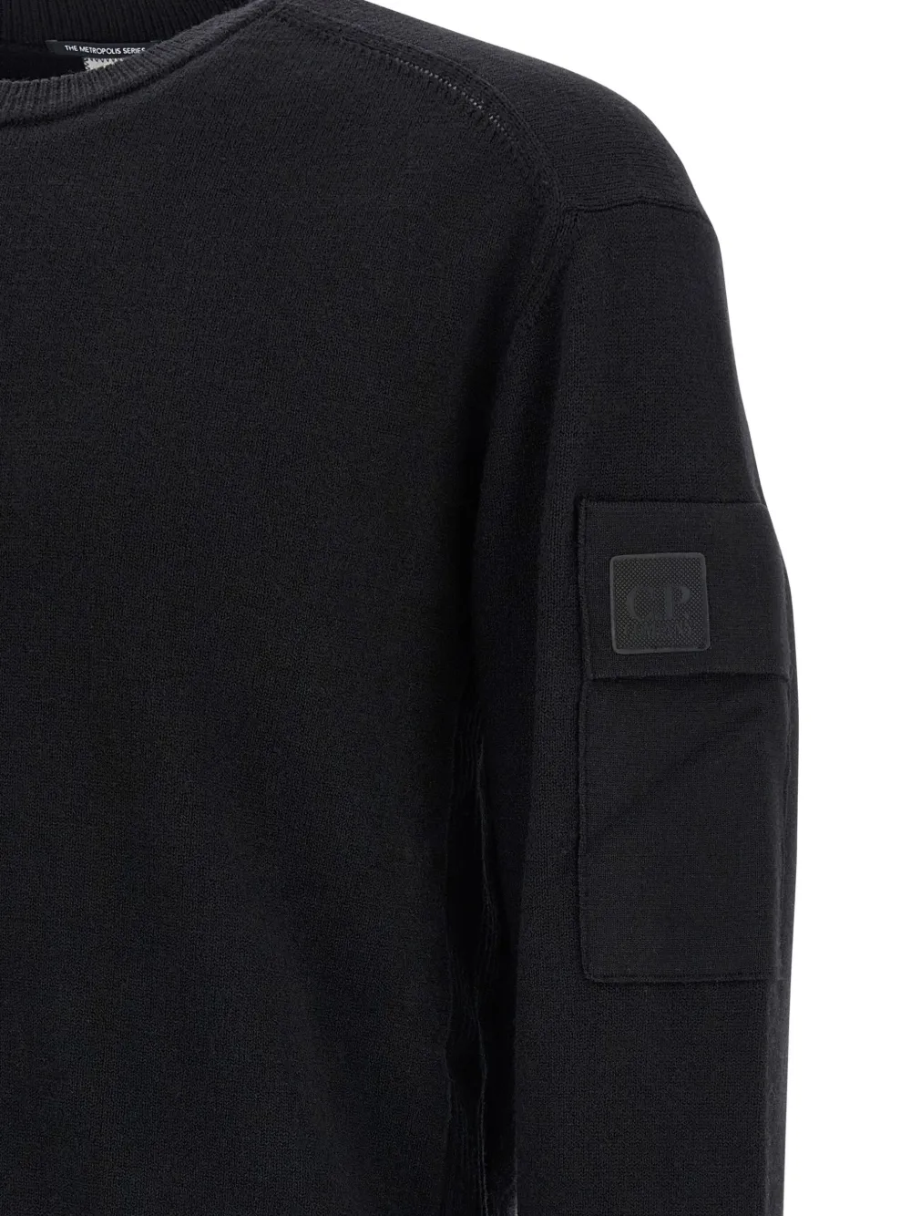 C.P. Company logo-patch crewneck sweater Zwart