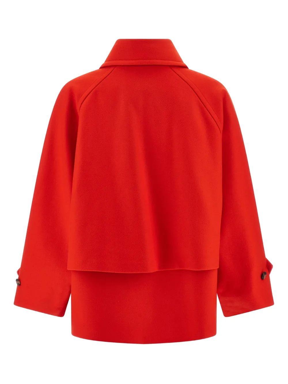 Alberto Biani Collared Neck Coat With Buttoned Cuffs And Front Pockets In Red