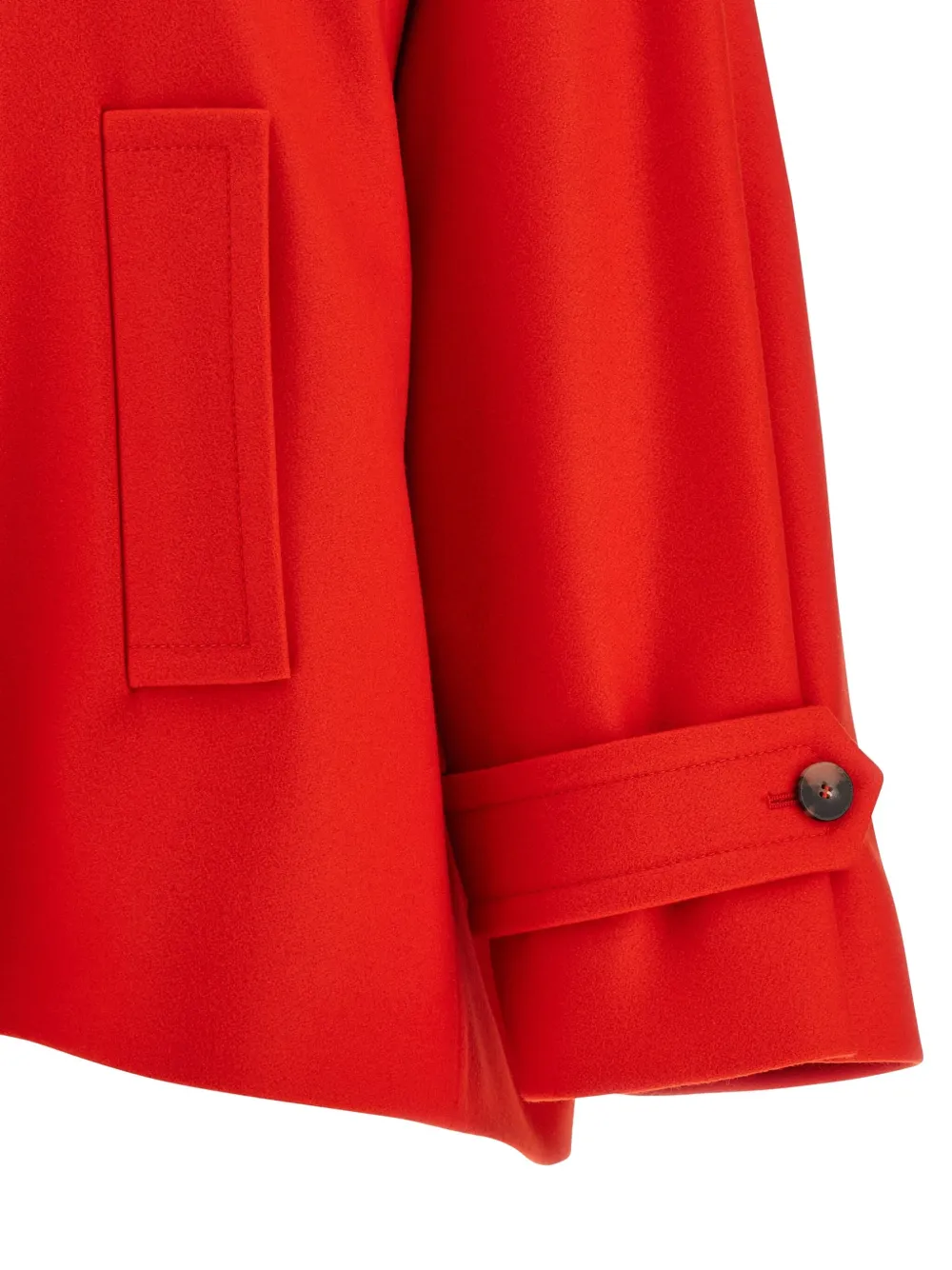 Alberto Biani Collared Neck Coat With Buttoned Cuffs And Front Pockets In Red
