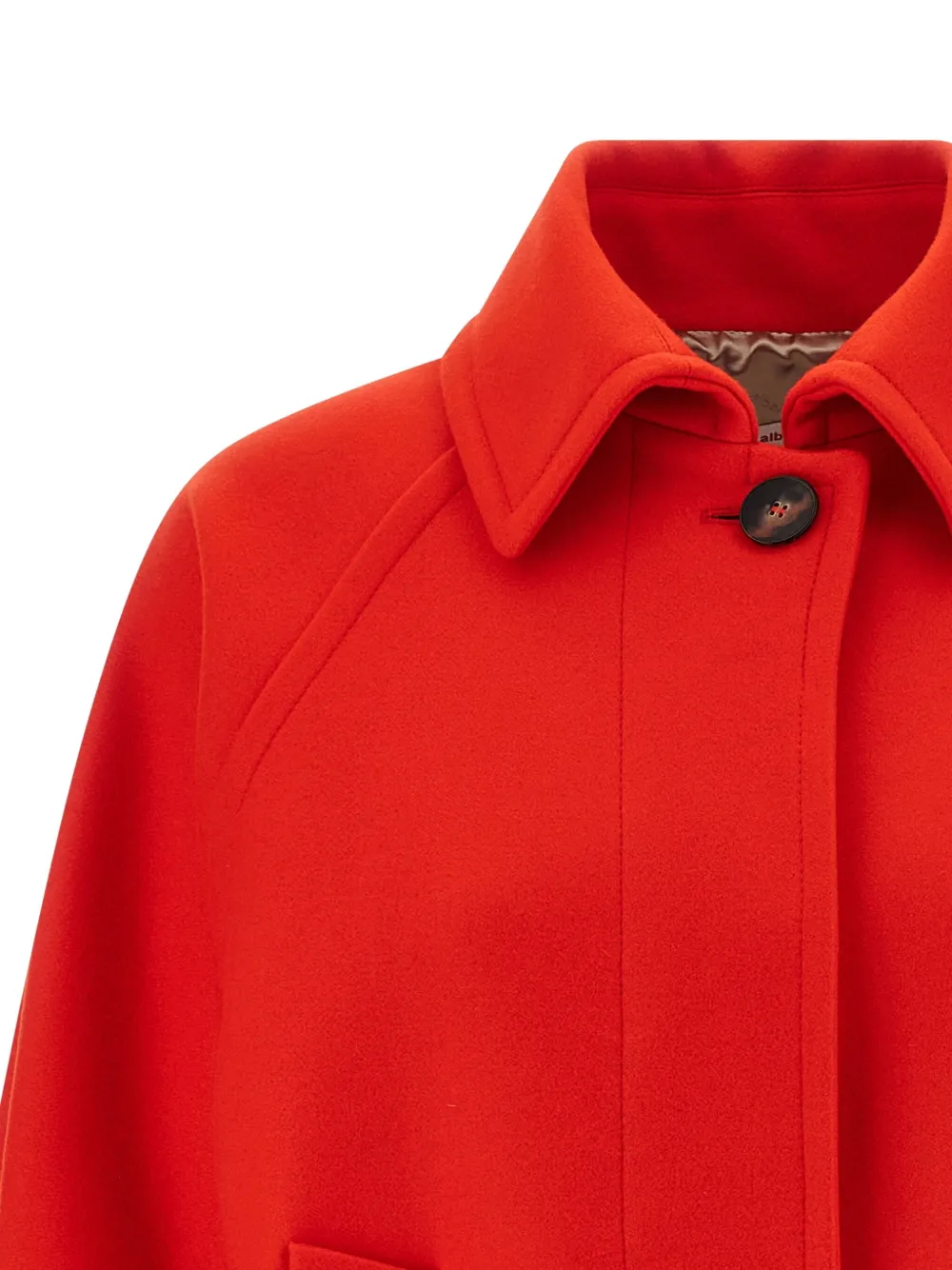 Alberto Biani Collared Neck Coat With Buttoned Cuffs And Front Pockets In Red