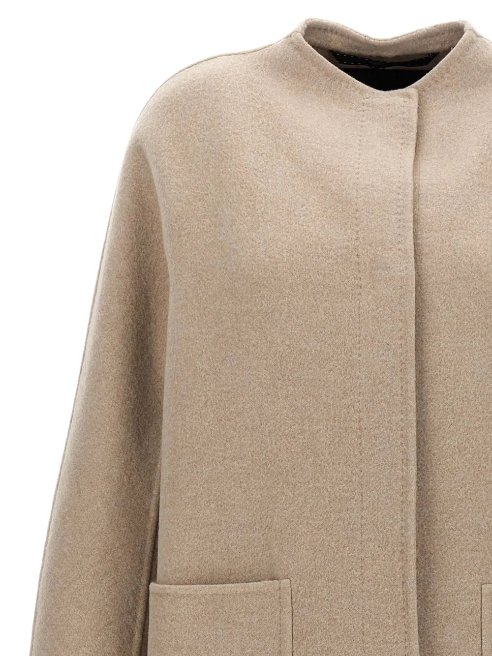 Max Mara patch-pocket cashmere coat Beige